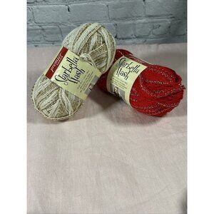 Starbella Flash Yarn Premier Yarns 33 Yards 3.5 oz each Lot Of 2 Ruby & Marble